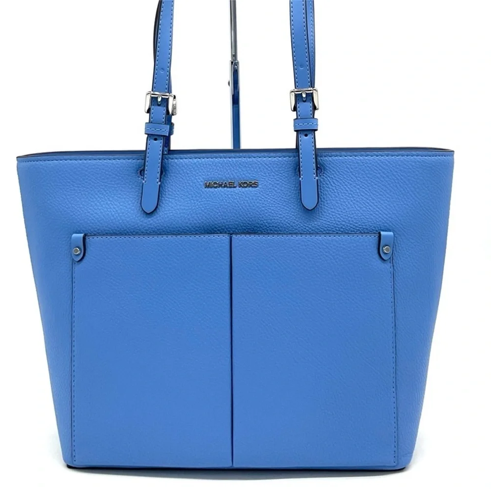 Michael Kors Jet Set Medium Pocket Tote Bag South Pacific Blue - Picture 2 of 12